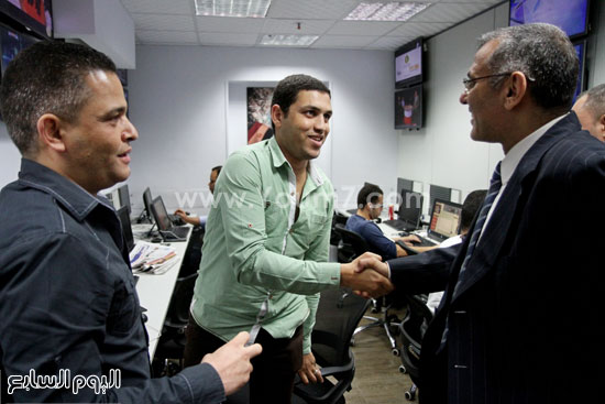 	رئيس الجمعية مع الزميل على حسان رئيس قسم التوك شو  -اليوم السابع -6 -2015